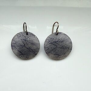 Black & White Wave Patterned Earrings